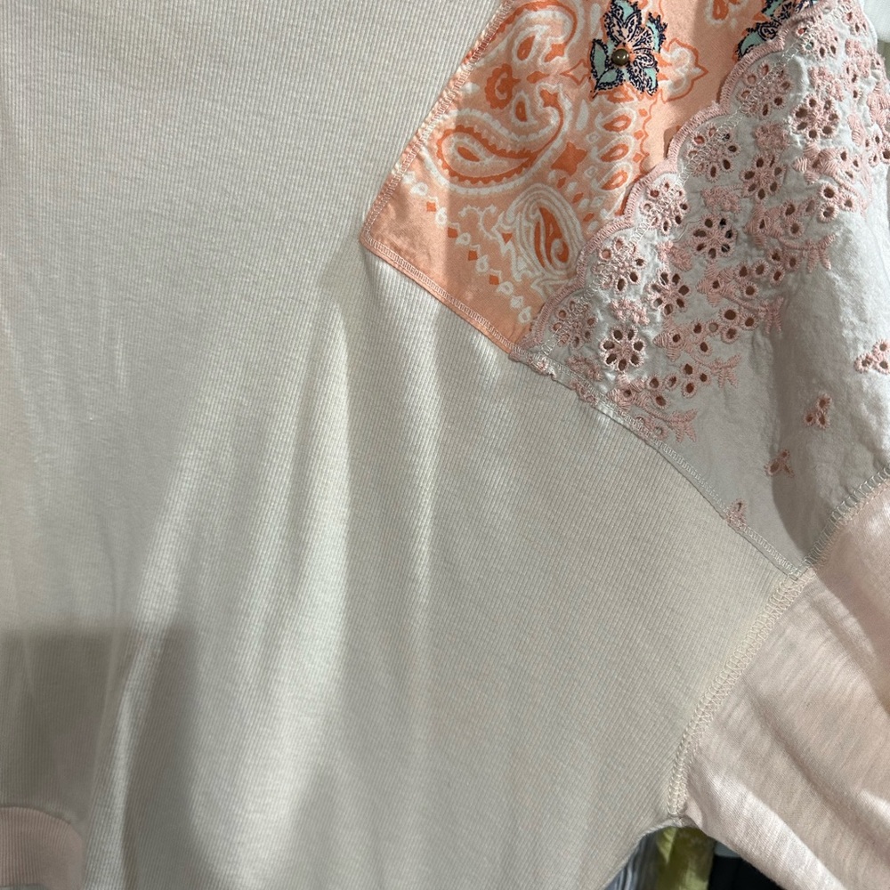 EUC Free People Feelin’ It Tunic Top (Alabaster Combo) - Picture 6 of 9